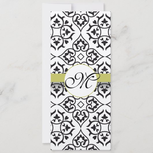 ゴールデンライムダマスクスワーズ結婚式招待状 招待状 (裏面)