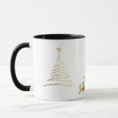 ゴールデンラインアートのクリスマスツリー マグカップ (左)