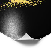 ゴールデンラインアートバレエダンサーエレガントイラストレーション フォトプリント            (角)