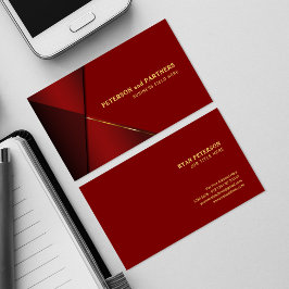 ゴールデンライン付き赤い角度 | レッド 名刺