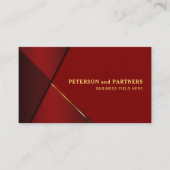 ゴールデンライン付き赤い角度 | レッド 名刺 (正面)