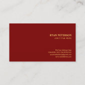 ゴールデンライン付き赤い角度 | レッド 名刺 (裏面)