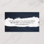 ゴールデンライン |濃い青の背景 名刺 (裏面)