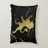 ゴールデンライ王室のオンブラックマーブル アクセントクッション (裏面(縦))