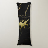 ゴールデンライ王室のオンブラックマーブル ボディピロー (正面縦)