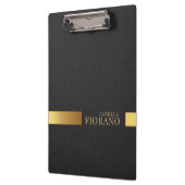 ゴールデンラグジュアリーエレガントレザーテクスチャモノグラム クリップボード (左)