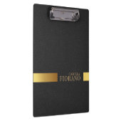 ゴールデンラグジュアリーエレガントレザーテクスチャモノグラム クリップボード (右)