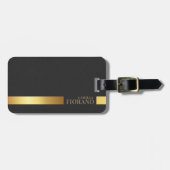 ゴールデンラグジュアリーエレガントレザーテクスチャモノグラム ラゲッジタグ (正面横)