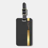 ゴールデンラグジュアリーエレガントレザーテクスチャモノグラム ラゲッジタグ (正面縦)