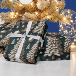ゴールデンラグジュアリークリスマスラッピング紙 ラッピングペーパー