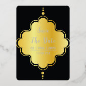 ゴールデンラグジュアリー結婚式招待状カードゴールドフォイル 箔招待状 (裏面)