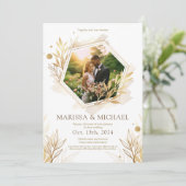 ゴールデンラグジュアリー結婚式招待状 招待状 (スタンド正面)