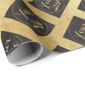 ゴールデンラッピングにビジネスロゴを追加する紙 ラッピングペーパー (ロールコーナー)