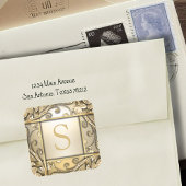 ゴールデンラティスモノグラム封筒用シール スクエアシール