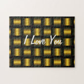 ゴールデンラティス – 愛する – テキスト/名前を追加 ジグソーパズル (横)