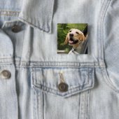 ゴールデンラブラドールインバックビュー鏡 缶バッジ (インサイチュ)