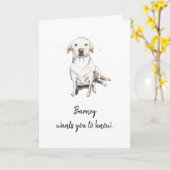 ゴールデンラブラドールカスタマイズリトリーバーマザーズデイ カード (黄色い花)