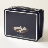 ゴールデンラブラドールドッグウーフターバケーションペットスーツケース メタルランチボックス (裏面)