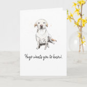 ゴールデンラブラドールレトリーバーの飼い主のための、特別な父の日 カード (黄色い花)