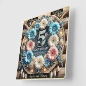 ゴールデンラブ:5周年記念デザイン スクエア壁時計 (傾斜)