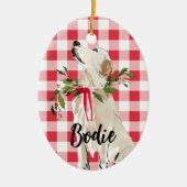 ゴールデンラボクリスマス セラミックオーナメント (正面)