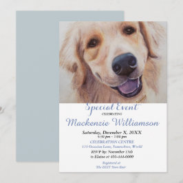 ゴールデンラボ 幸せな誕生日を願う 招待状