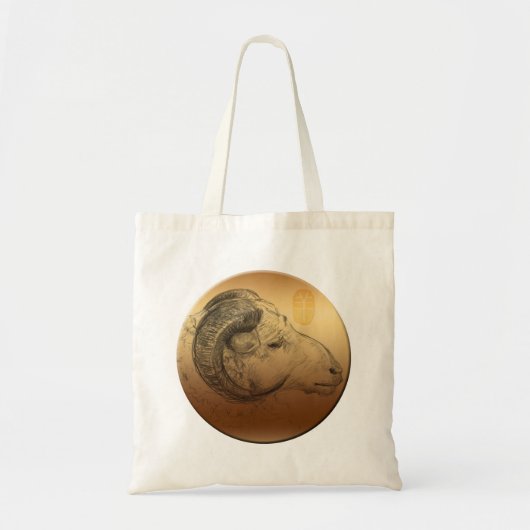 ゴールデンラム中国のイヤー星占い〔占星術の〕十二宮図トートバッグ トートバッグ (正面)