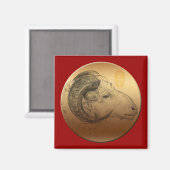 ゴールデンラム中国の羊の新年2015 マグネット (正面/裏面)