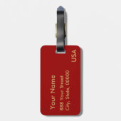 ゴールデンラム年中国の星占〔占星術の〕十二宮図荷物T ラゲッジタグ (裏面縦)