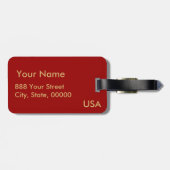 ゴールデンラム年中国の星占〔占星術の〕十二宮図荷物T ラゲッジタグ (裏面横)