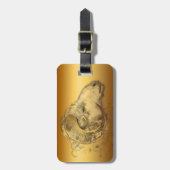 ゴールデンラム年中国の〔占星術の〕十二宮図アリーズラゲッジタグ ラゲッジタグ (正面縦)