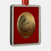 ゴールデンラム年 – 中国の星占い メタルオーナメント (右)