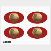 ゴールデンラム年 – 中国の星占い 楕円形シール (シート)