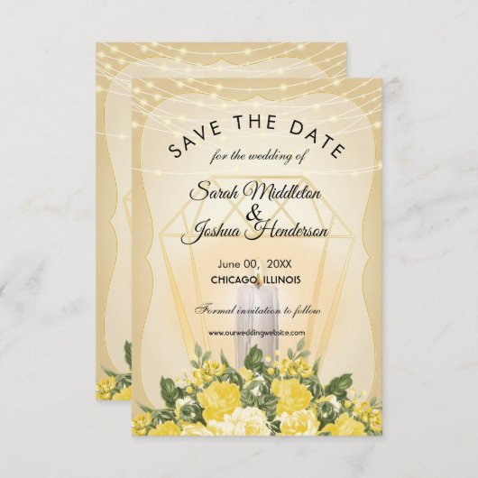 ゴールデンランタンとイエローフローラ 招待状 (正面/裏面)