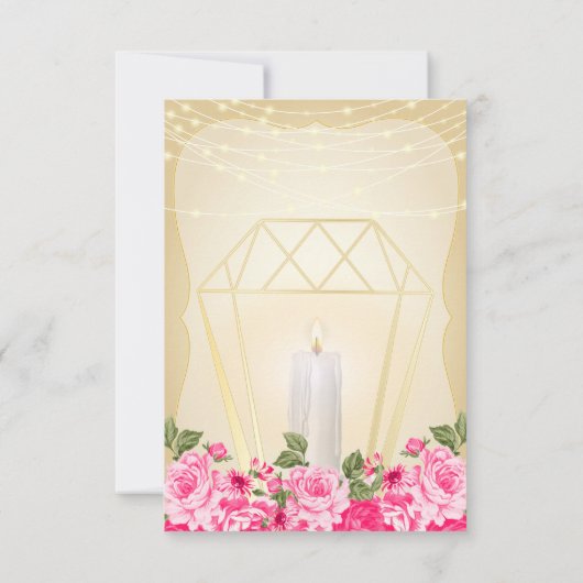 ゴールデンランタンとピンクフローラ 招待状 (裏面)