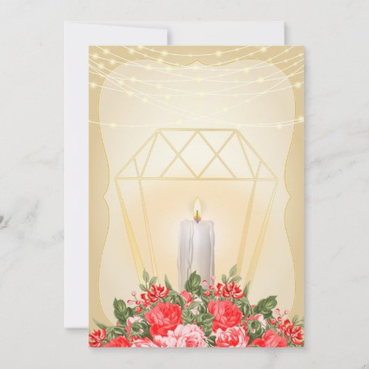 ゴールデンランタンと赤結婚花 招待状 (裏面)