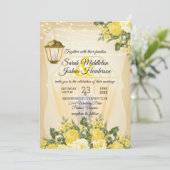 ゴールデンランタンと黄色結婚い花 招待状 (スタンド正面)