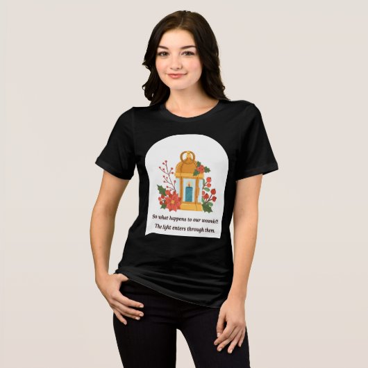ゴールデンランタン | 癒しの光と精神的な希望 トライブレンドＴシャツ (正面全面)