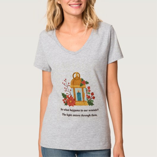 ゴールデンランタン | 癒しの光と精神的な希望 Tシャツ (正面)
