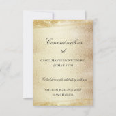 ゴールデンラ結婚プソディのエレガント金ゴールドオンラインRSVP 出欠カード (裏面)