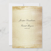 ゴールデンラ結婚プソディエレガントのきらめく金ゴールド請求書 招待状 (裏面)