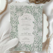 ゴールデンリイ結婚ズスイートセージグリーンモリス 招待状