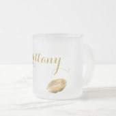 ゴールデンリップスティックキス パーソナライズされた フロストグラスマグカップ (正面右)