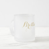 ゴールデンリップスティックキス パーソナライズされた フロストグラスマグカップ (正面左)