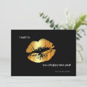 ゴールデンリップハッピーニューイヤー招待カード 招待状 (スタンド正面)