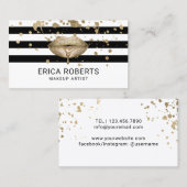 ゴールデンリップモダン金ゴールド(ばちゃばちゃ)跳ねるメイクアップアーティスト 名刺 (正面/裏面)