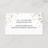 ゴールデンリップモダン金ゴールド(ばちゃばちゃ)跳ねるメイクアップアーティスト 名刺 (裏面)