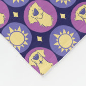 ゴールデンリトお洒落リーバーサン水玉模様ダークブルー フリースブランケット (角)