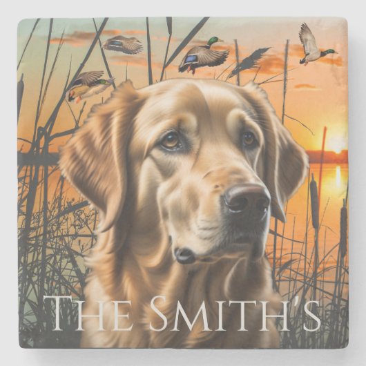 ゴールデンリトパーソナライズされたリーバ ストーンコースター (正面)