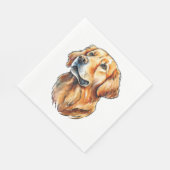 ゴールデンリトリエクラシックバーポートレートTシャツ スタンダードランチョンナプキン (角)